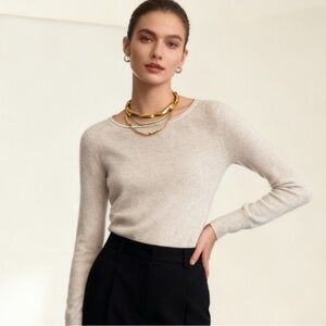 Club Monaco Cashmere Crewneck Long Sleeve speckled sweater